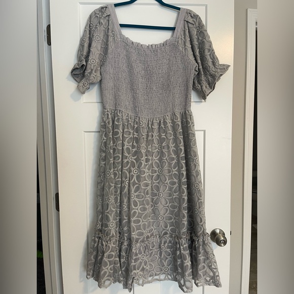 Ivy City Co White Floral Lace Dress - Picture 3 of 7